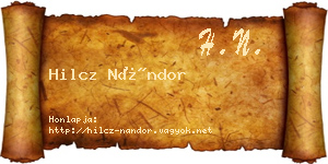 Hilcz Nándor névjegykártya